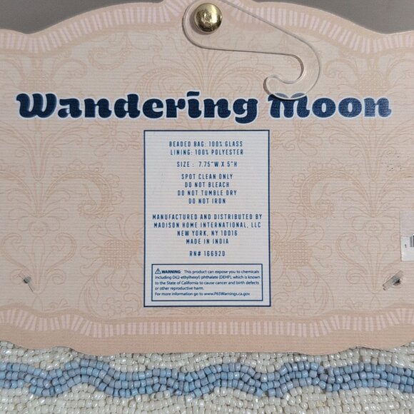 NWT Handmade India Fish/Sardine Beaded Travel Pouch Viral TikTok Wondering Moon - Picture 5 of 5